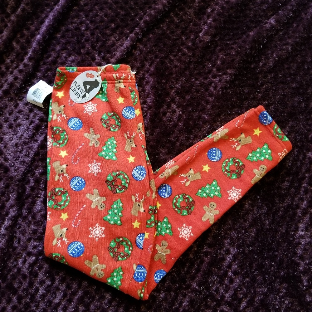 Fleece Christmas Leggings NWT